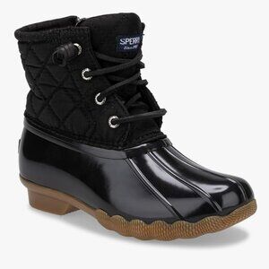 Sperry Unisex  Saltwater Boot, Black, 3 Big Kid US